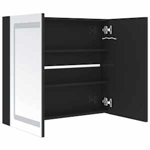 LED koupelnová skříňka se zrcadlem zářivě černá 80 x 12 x 68 cm - obrázek 5