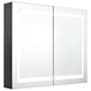 vidaXL LED vannitoa peegelkapp, hall, 80 x 12 x 68 cm