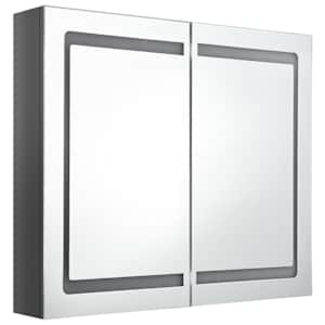 LED koupelnová skříňka se zrcadlem zářivě šedá 80 x 12 x 68 cm - obrázek 3