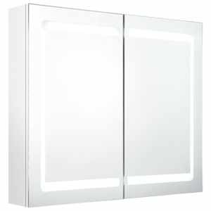 vidaXL LED vannitoa peegelkapp, s&auml;ravvalge, 80 x 12 x 68 cm