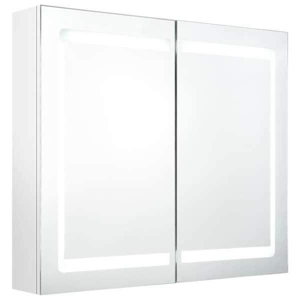vidaXL LED vannitoa peegelkapp, s&auml;ravvalge, 80 x 12 x 68 cm