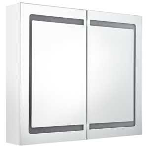 LED koupelnová skříňka se zrcadlem zářivě bílá 80 x 12 x 68 cm - obrázek 3