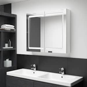 LED koupelnová skříňka se zrcadlem zářivě bílá 80 x 12 x 68 cm