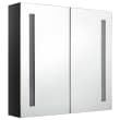 Badkamerkast met spiegel en LED 80x12x68 cm glanzend zwart kopen