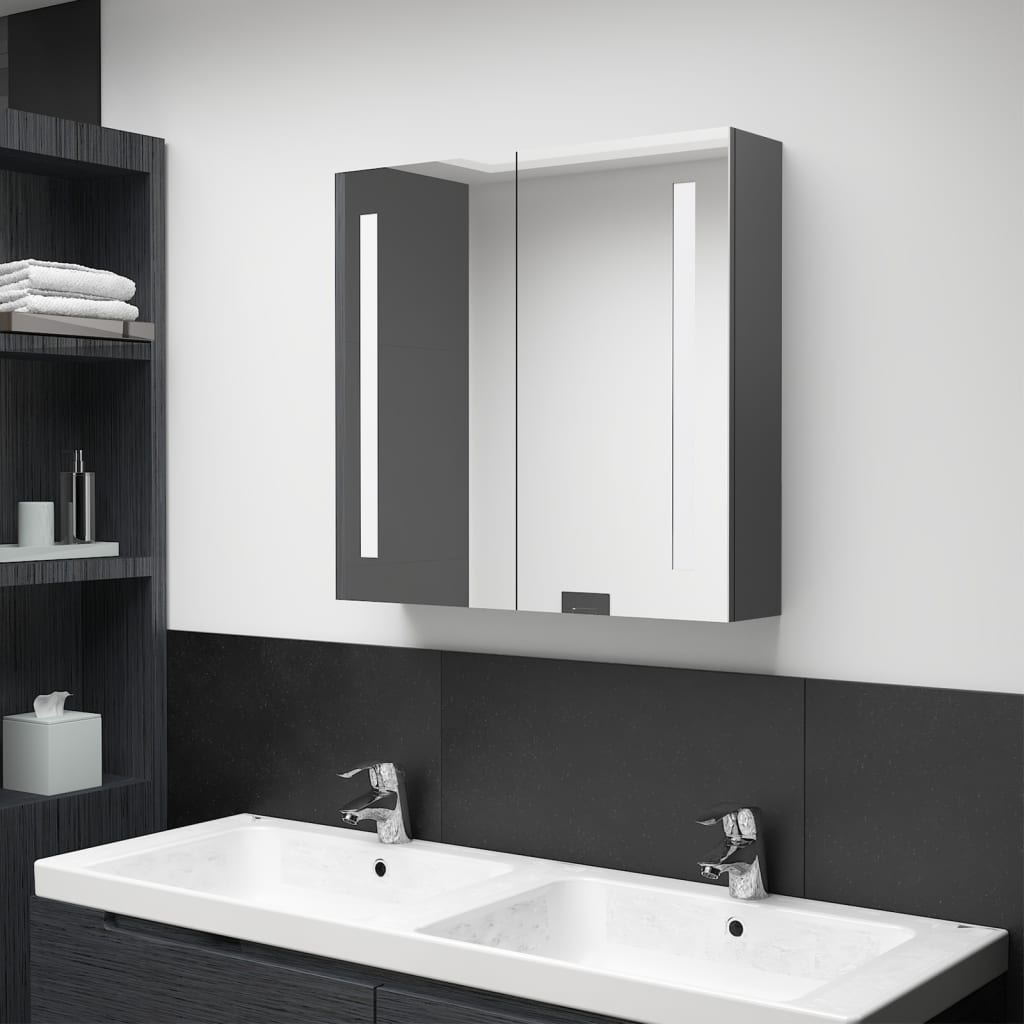LED-Bad-Spiegelschrank Grau 62x14x60 cm kaufen