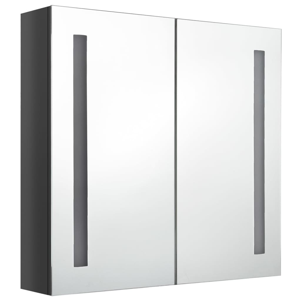 

vidaXL Badkamerkast met spiegel en LED 62x14x60 cm glanzend grijs
