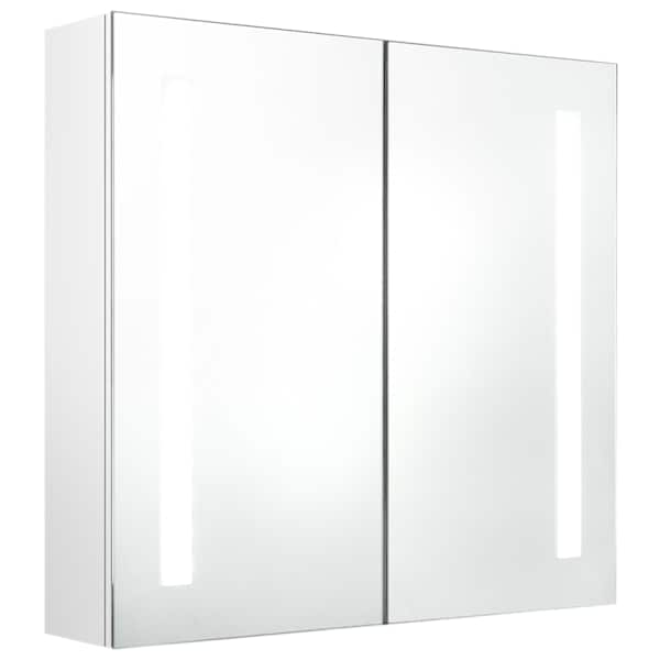 vidaXL LED vannitoa peegelkapp, l&auml;ikega valge, 62x14x60 cm