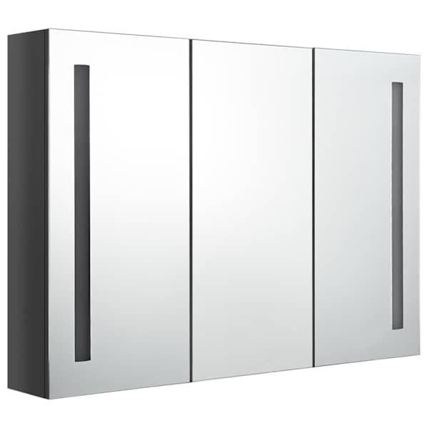 vidaXL LED vannitoa peegelkapp, 89 x 14 x 62 cm, s&auml;ravhall
