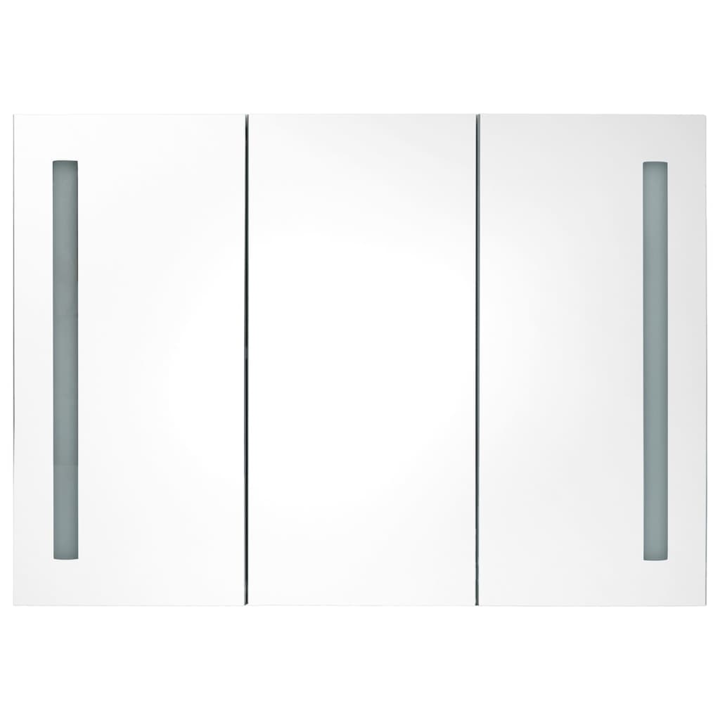 vidaXL Badkamerkast met spiegel en LED 89x14x62 cm eikenkleurig afbeelding