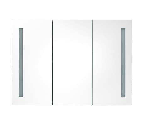 vidaXL LED kopalniška omarica z ogledalom 89x14x62 cm hrast