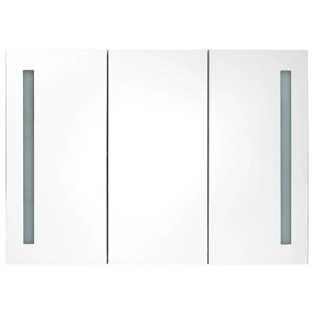 vidaXL Armario de baño con espejo LED blanco y roble 89x14x62 cm