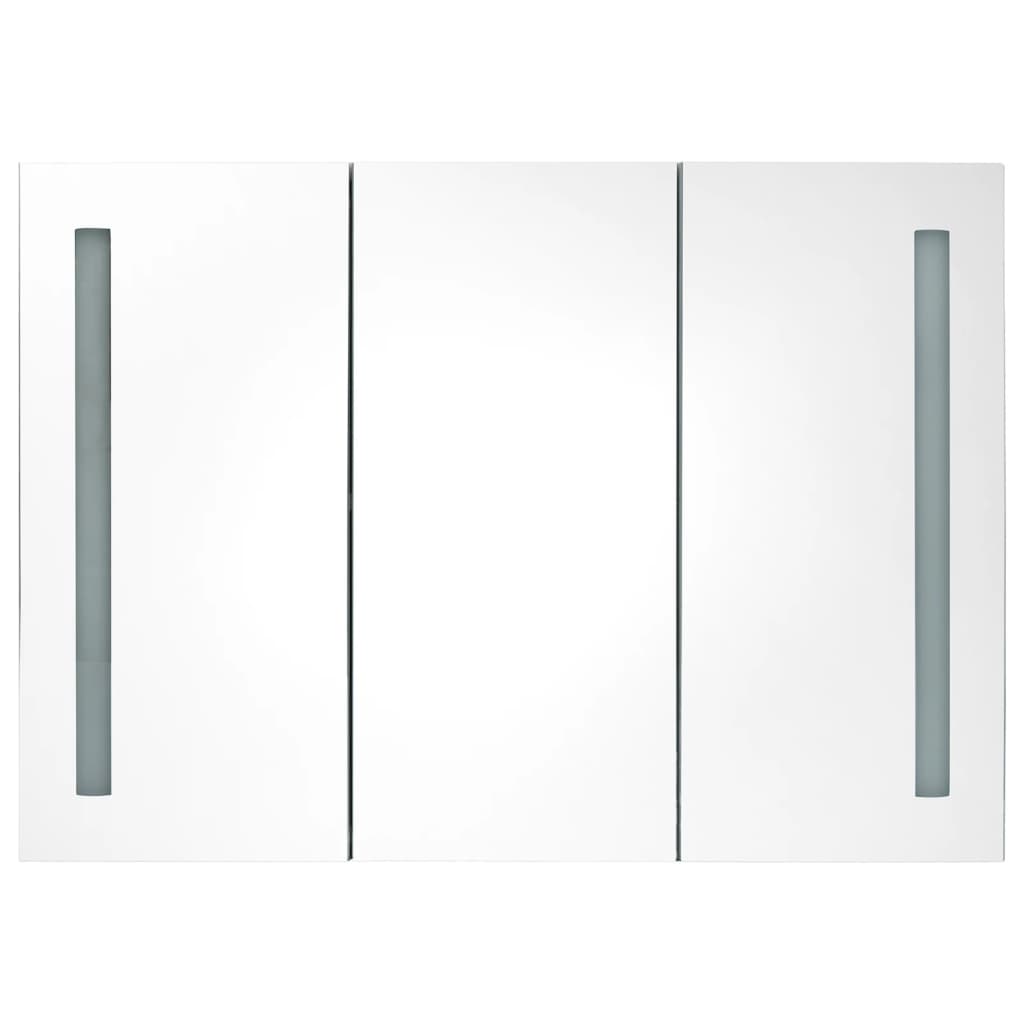 

vidaXL Badkamerkast met spiegel en LED 89x14x62 cm wit en eikenkleurig