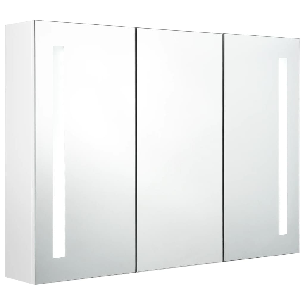 Image of vidaXL LED Bathroom Mirror Cabinet 89x14x62 cm Shining White