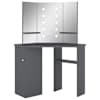 vidaXL nurga tualettlaud LED-tulega, hall, 111 x 54 x 141,5 cm