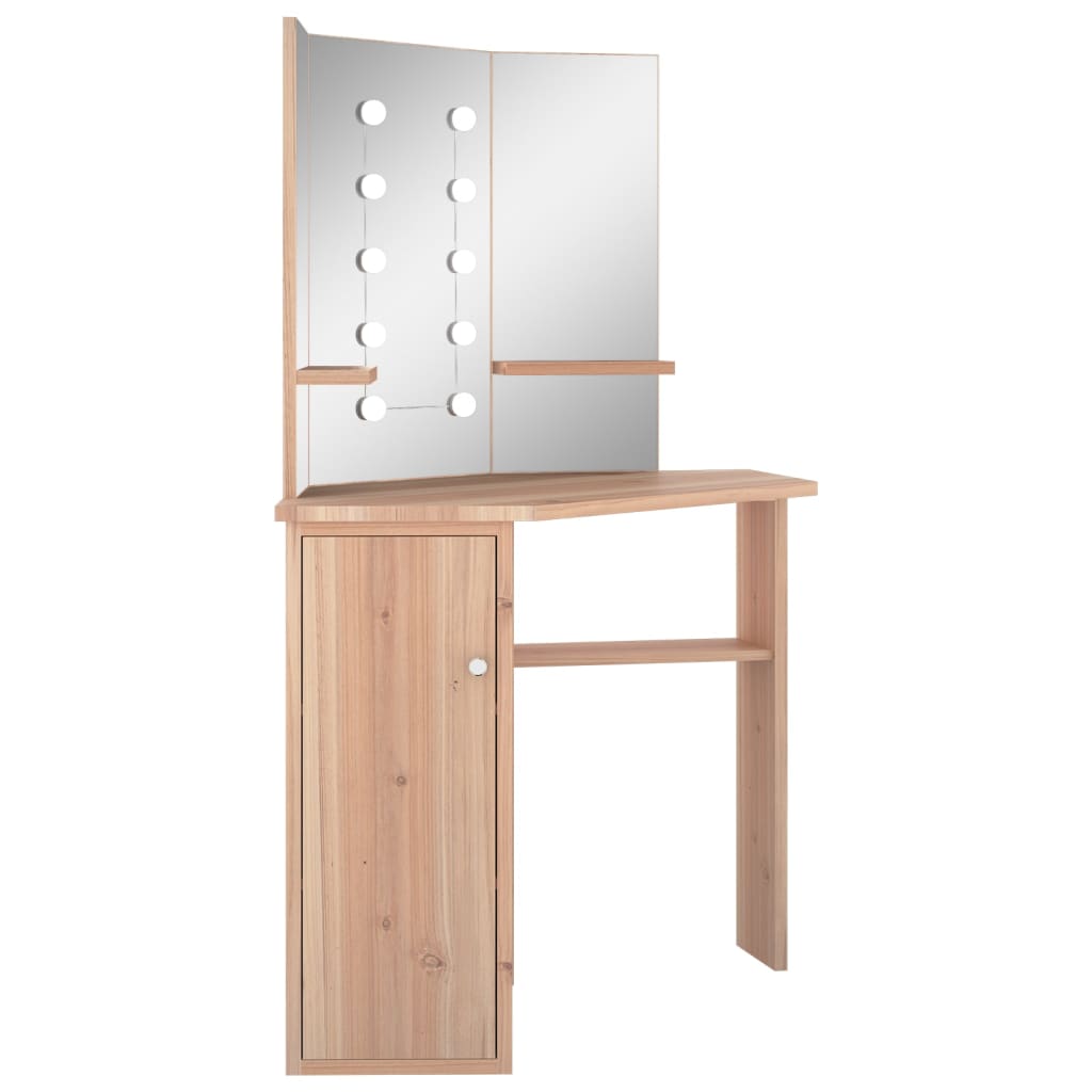 

vidaXL Hoekkaptafel met LED 111x54x141,5 cm eikenkleurig