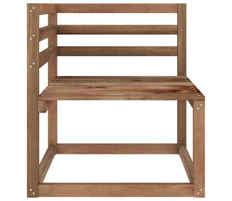 vidaXL Hj&oslash;rnesofa av paller brun impregnert furu