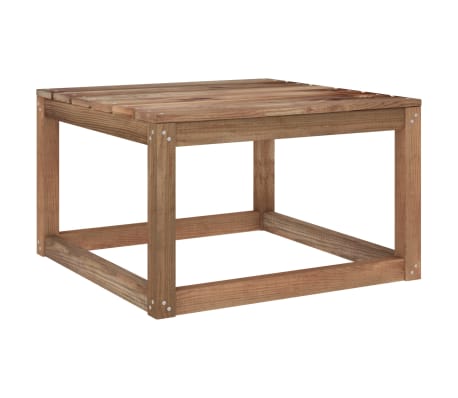 vidaXL Τραπέζια Κήπου Παλέτες 2 Τεμ. Καφέ 60x60x36,5εκ Εμπ Ξύλο Πεύκου