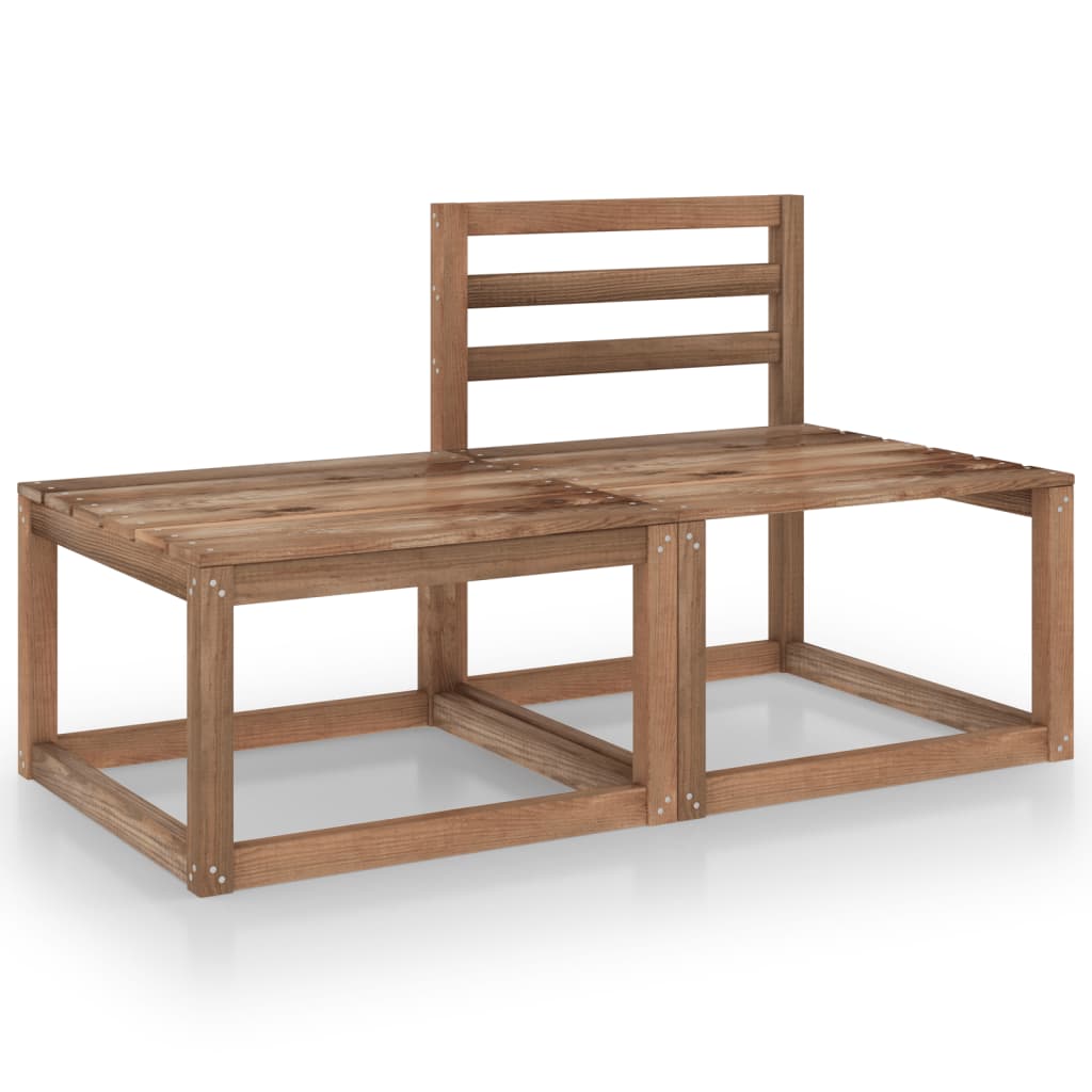 Poza vidaXL Set mobilier de gradina, 2 piese, maro, lemn pin tratat