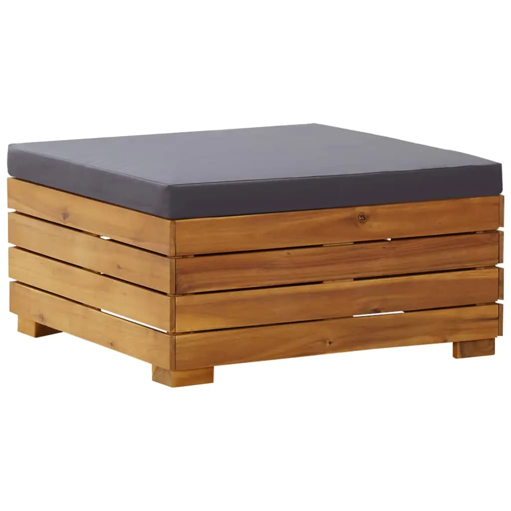 Thumbnail - vidaXL Gartentisch und Hocker mit Kissen Massivholz Akazie