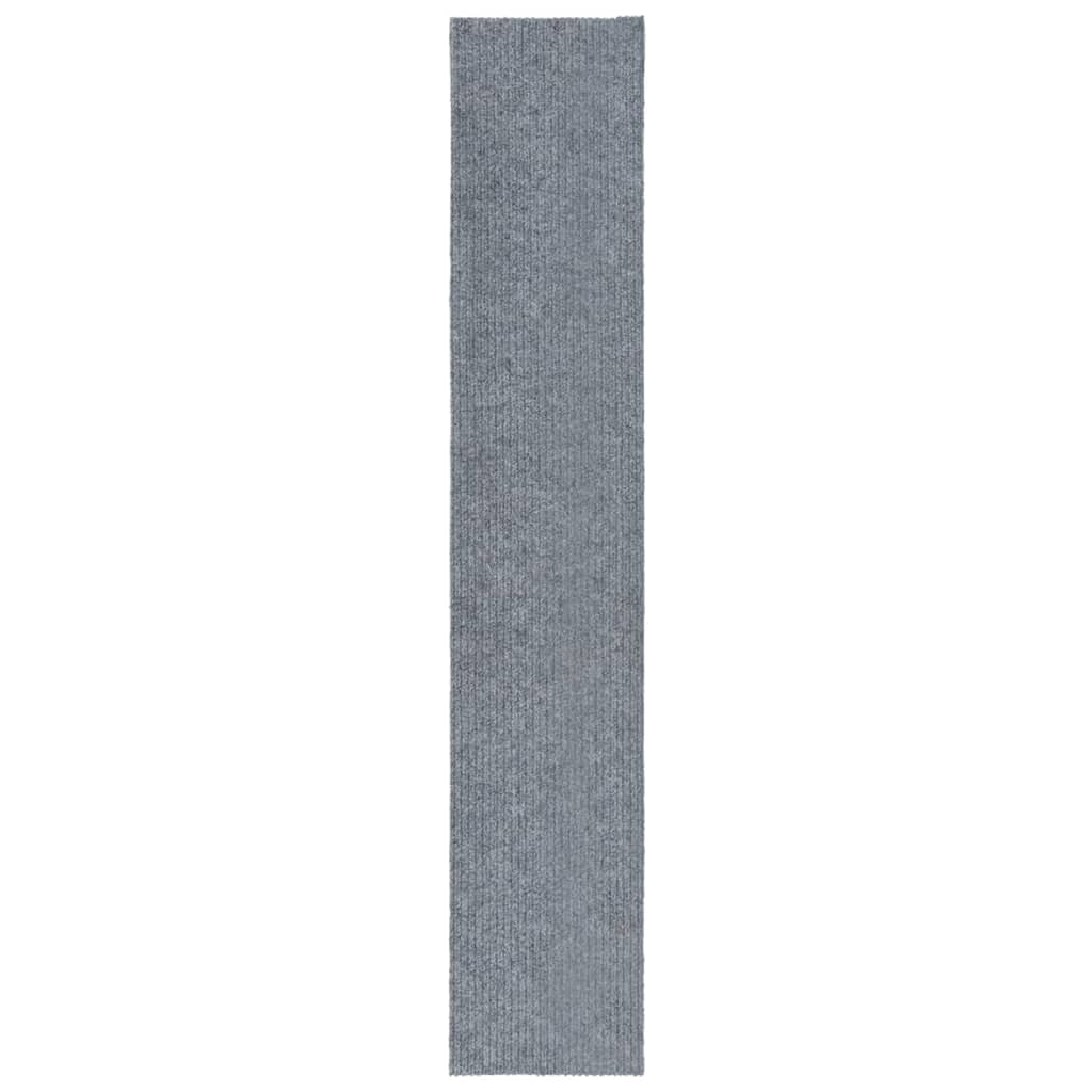 vidaXL Käytävän kuramatto 100×500 cm sininen ja harmaa