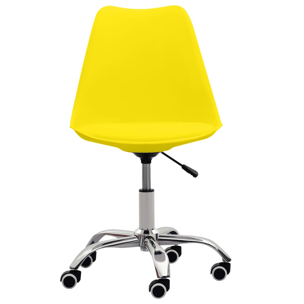 Krzesła stołowe, 4 szt., żółte, sztuczna skóra