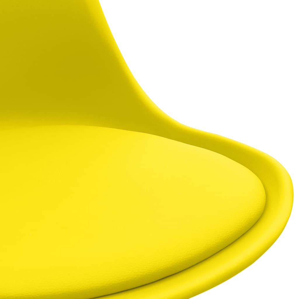 Krzesła stołowe, 4 szt., żółte, sztuczna skóra