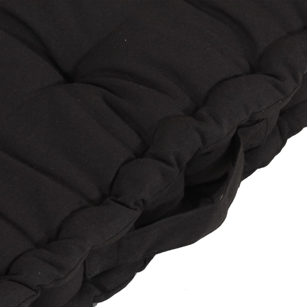 Poduszki na podłogę lub palety, 4 szt., czarne, bawełniane