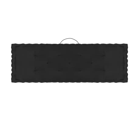 vidaXL Poduszki na podłogę lub palety, 4 szt., czarne, bawełniane