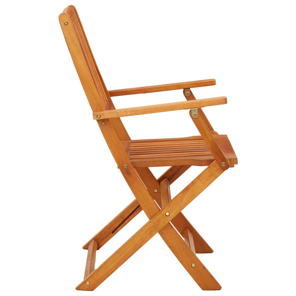 vidaXL Folding Patio Chairs 2 pcs Solid Eucalyptus Wood