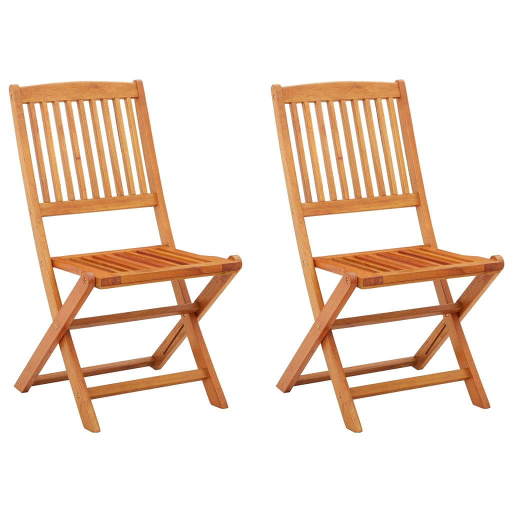 Photos - Garden Furniture VidaXL Folding Patio Chairs 2 pcs Solid Eucalyptus Wood 