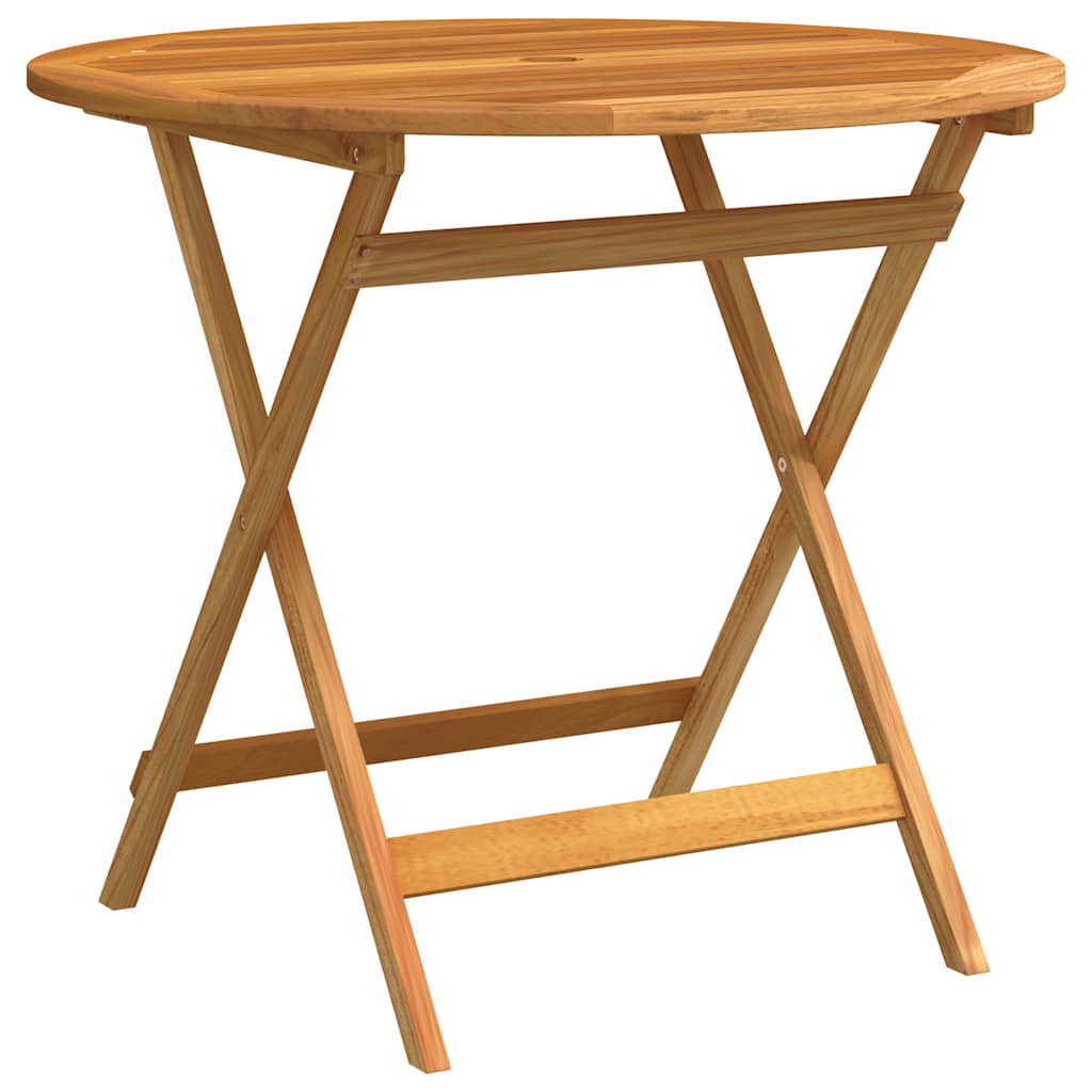 VidaXL Skládací zahradní stůl Ø 90 x 75 cm masivní eukalyptové dřevo