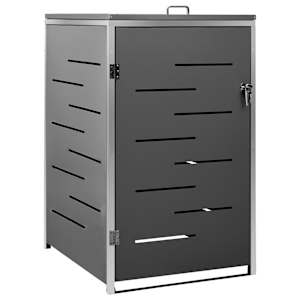 vidaXL &uuml;he ratastega pr&uuml;gikasti kuur 69x77,5x115cm, roostevaba teras