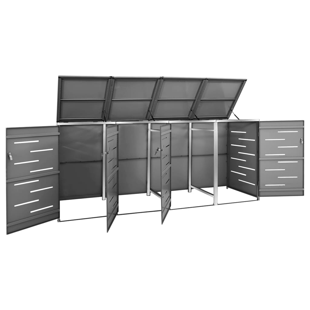 vidaXL Containerberging vierdubbel 276,5x77,5x112,5 cm roestvrij staal afbeelding