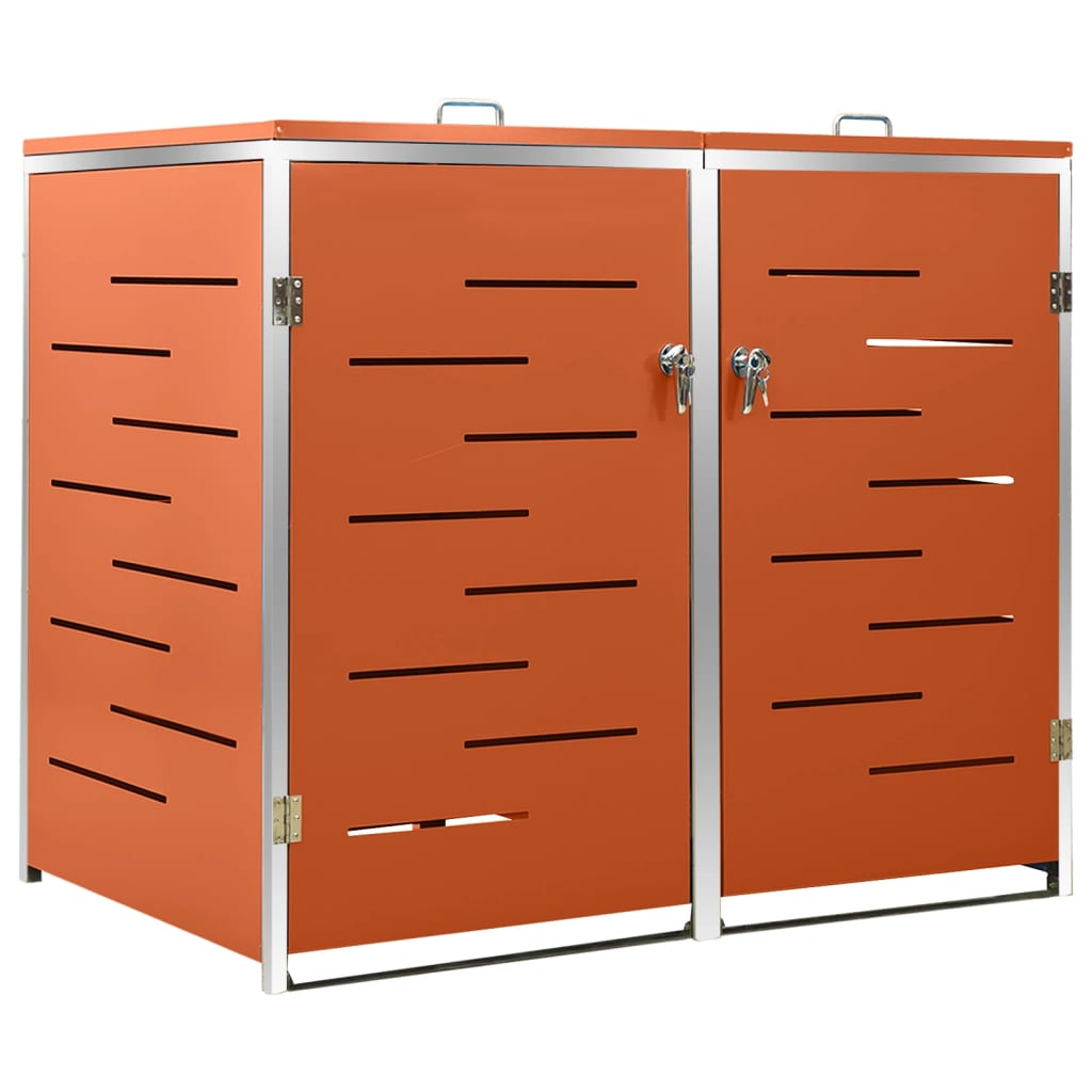 vidaXL Containerberging dubbel 138x77,5x115,5 cm roestvrij staal