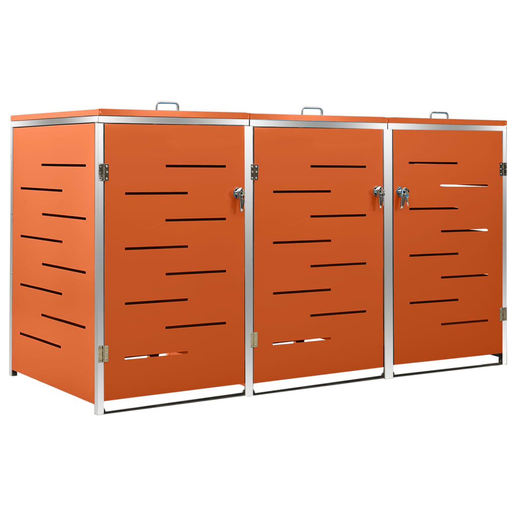 vidaXL Cobertizo para tres contenedores basura acero 207x77,5x112,5 cm