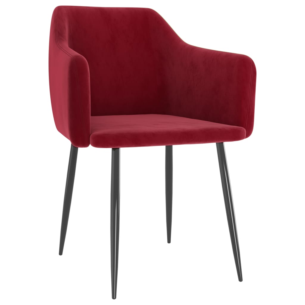

vidaXL Eetkamerstoelen 4 st fluweel wijnrood