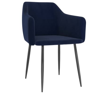 vidaXL spisebordsstole 6 stk. fløjl blå