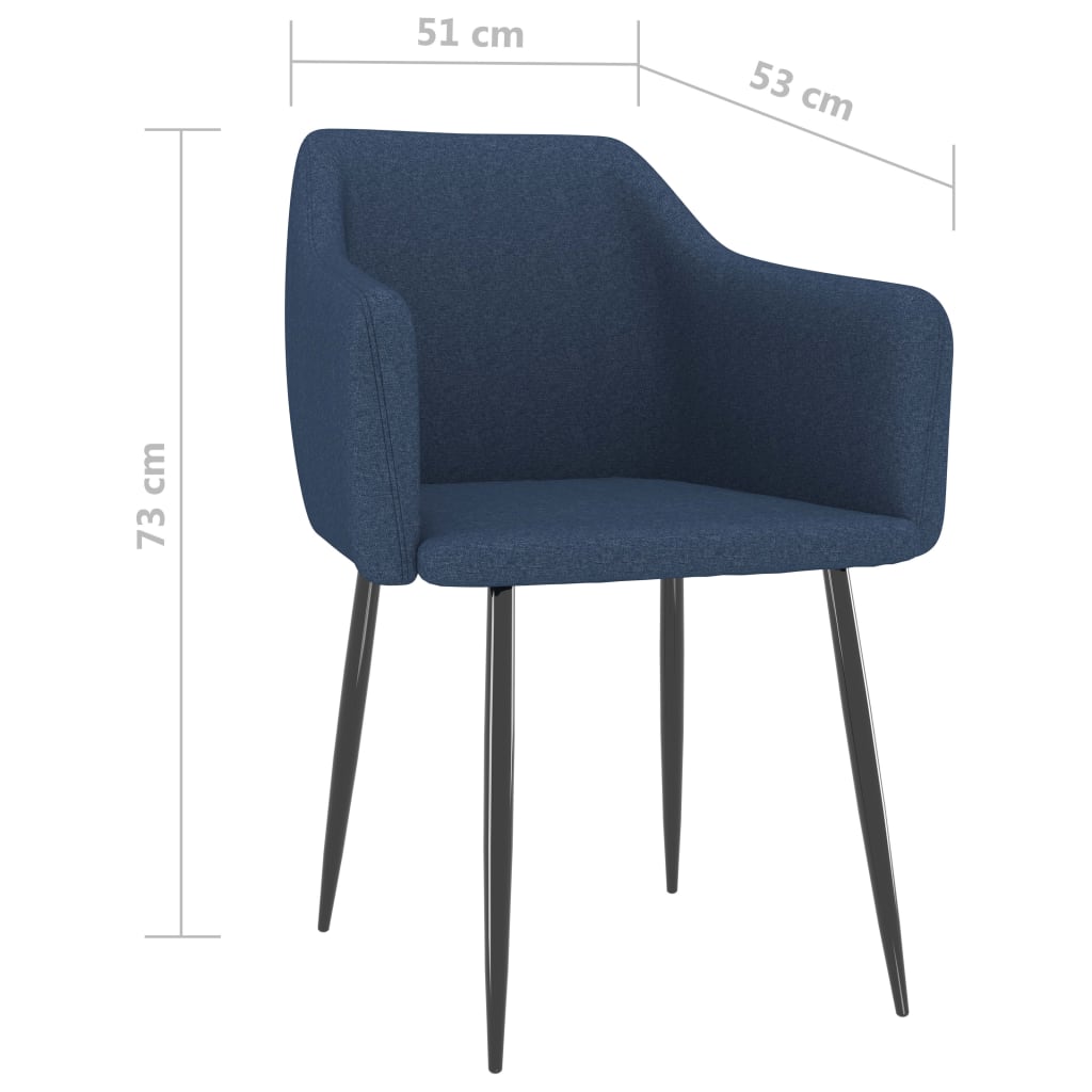 Krzesła stołowe, 4 szt., niebieskie, obite tkaniną
