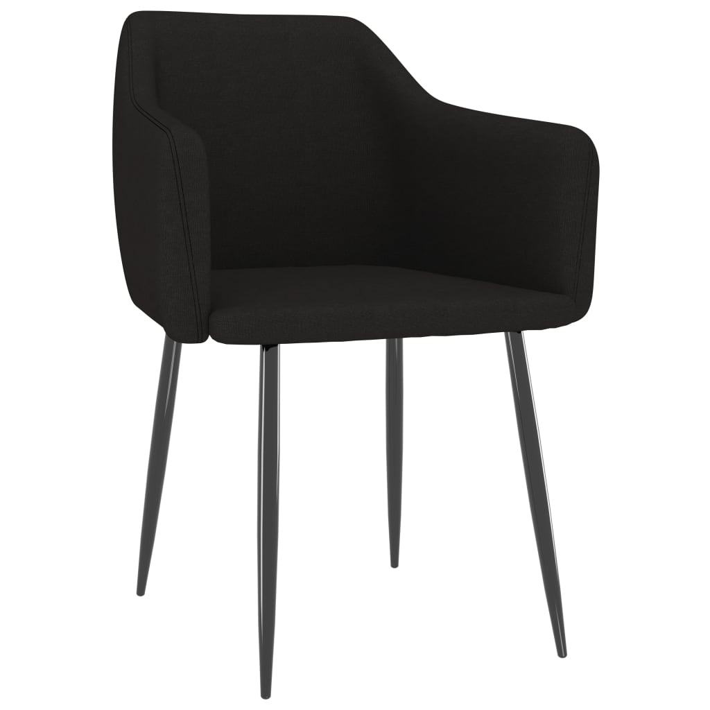 

vidaXL Eetkamerstoelen 4 st stof zwart