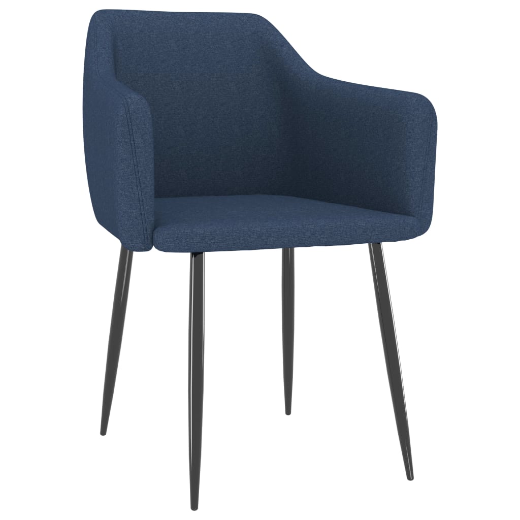 vidaXL Eetkamerstoelen 6 st stof blauw