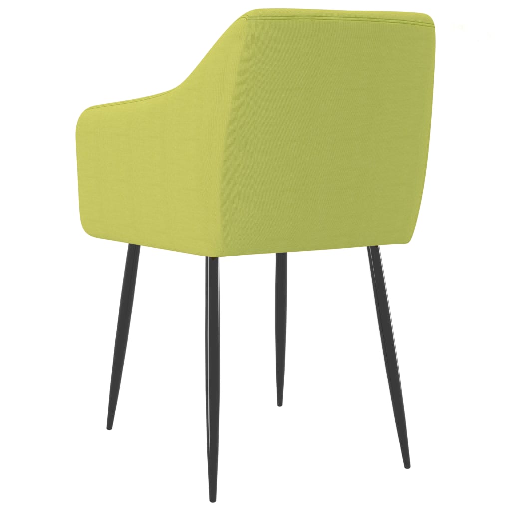 Krzesła stołowe, 6 szt., zielone, obite tkaniną