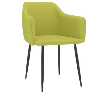 vidaXL Valgomojo kėdės, 6 vnt., žalios, audinys