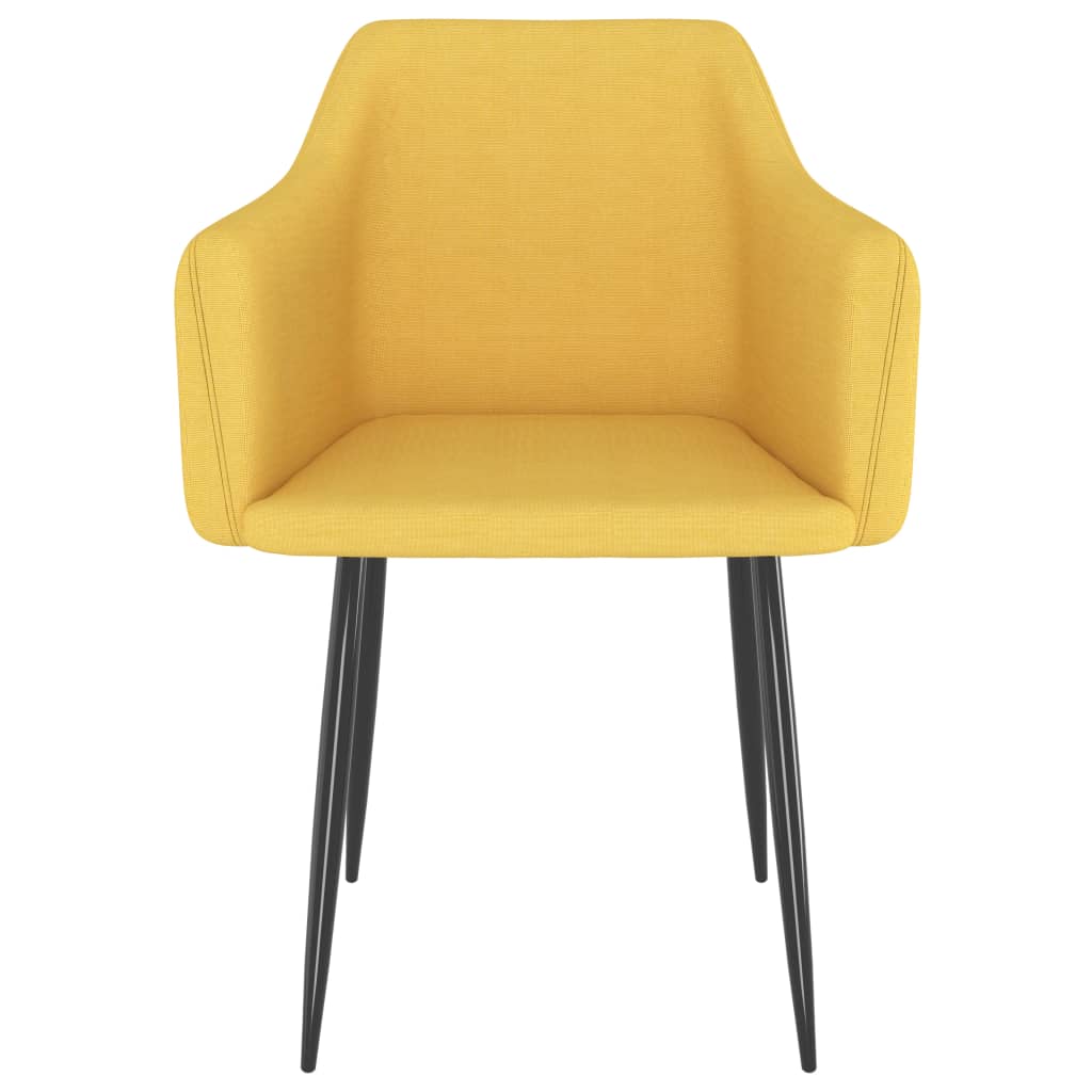 Krzesła stołowe, 6 szt., żółte, tapicerowane tkaniną