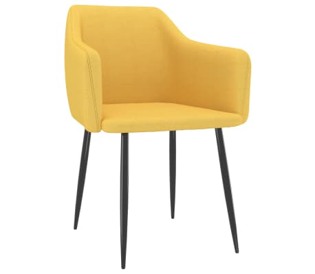 vidaXL Krzesła stołowe, 6 szt., żółte, tapicerowane tkaniną