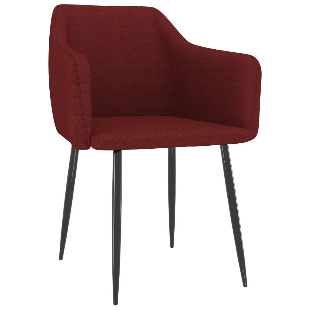 

vidaXL Eetkamerstoelen 6 st stof wijnrood