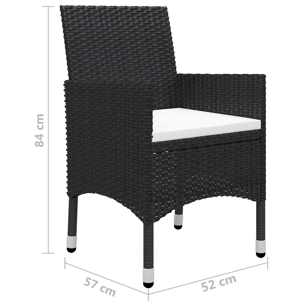 5dílný zahradní jídelní set černý - obrázek 14