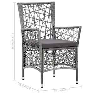 3dílný zahradní jídelní set šedý - obrázek 12