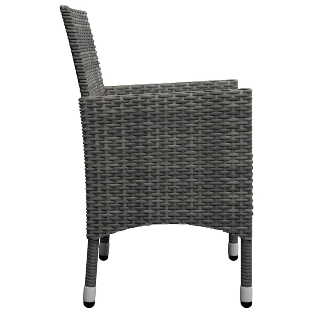 Zestaw jadalniany ogrodowy - stół 140x70x73,5cm, 4 krzesła, szary kolor