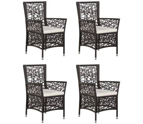 vidaXL Ensemble de salle à manger de jardin 5 pcs Marron