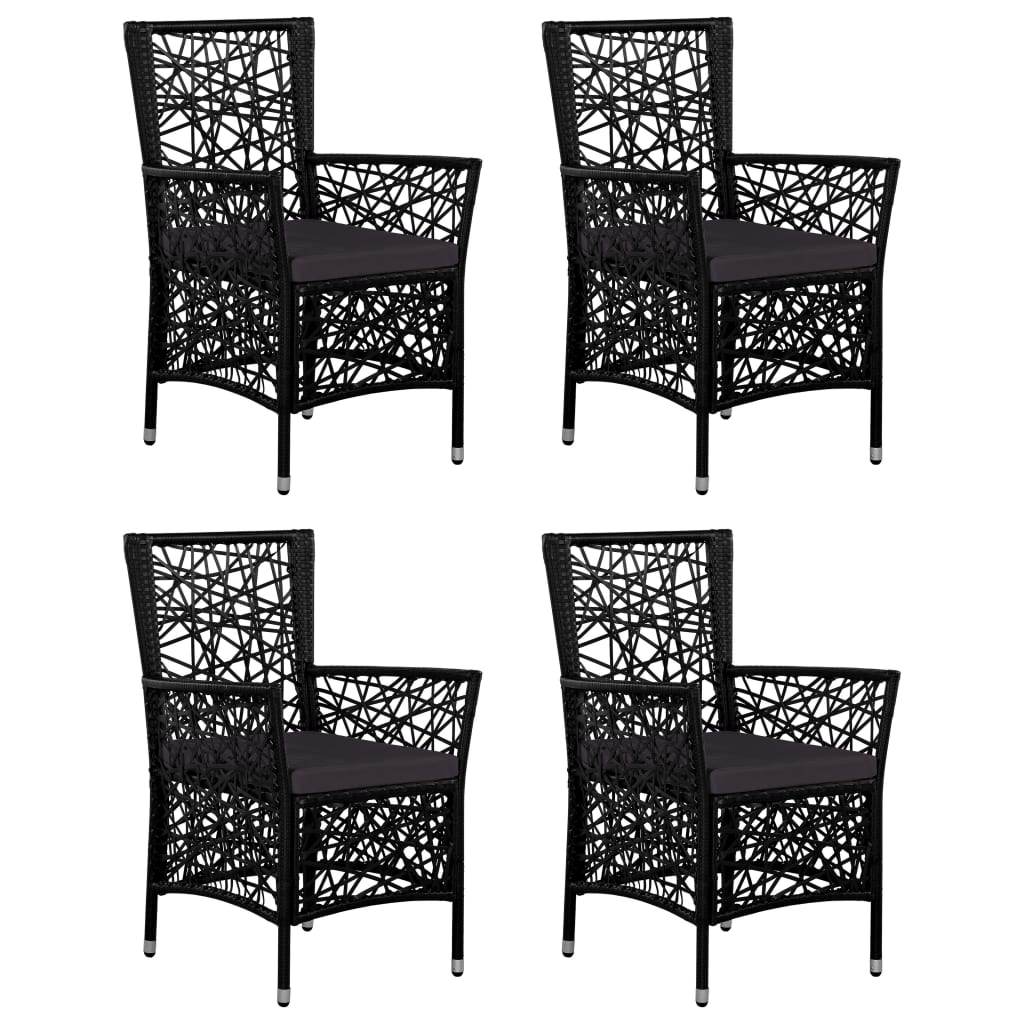 vidaXL 5 Piece Patio Dining Set Black